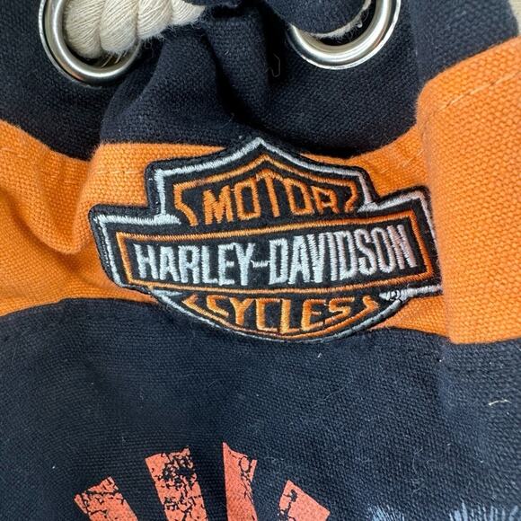 Harley Davidson Bahamas rope drawstring duffel bag canvas tote biker motorcycle - Picture 5 of 15